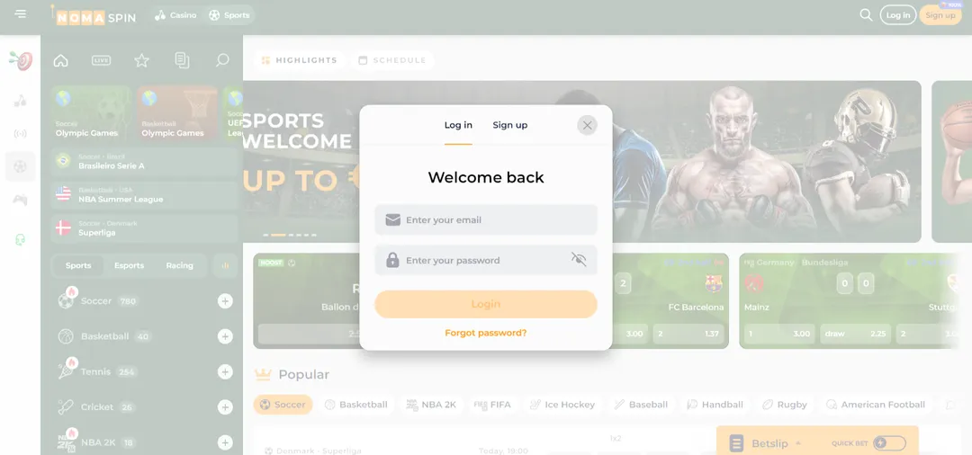 Nomaspin Casino login